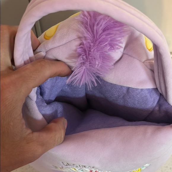 Squishmallows Delzi The Donkey Easter Basket Plush Collectible, Purple / Floral - Picture 3 of 5